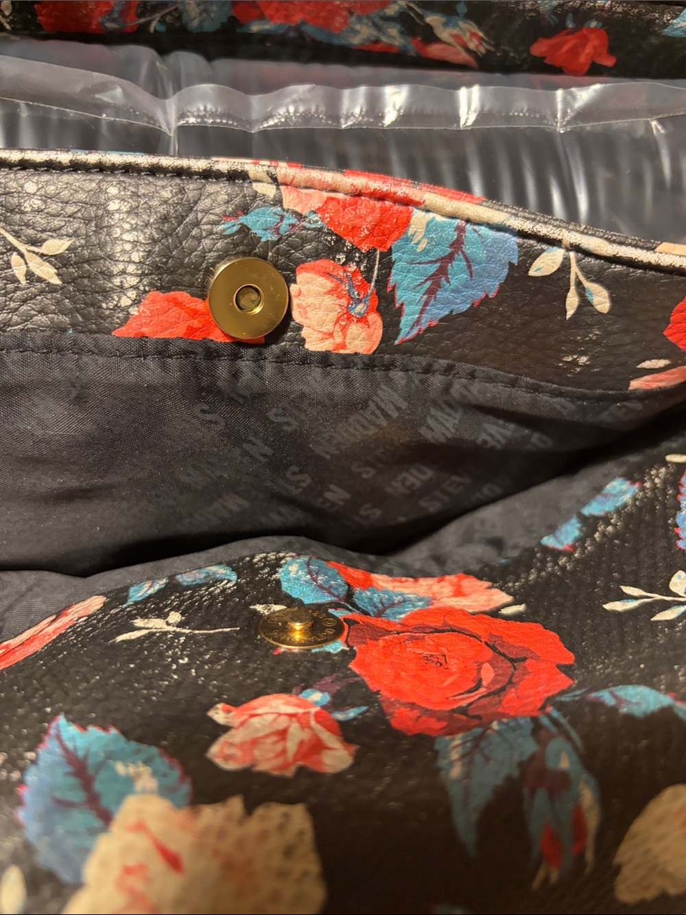 Steve Madden Black Floral Crossbody with Tassel GUC. Call-out- Rubbing - Picture 11 of 13